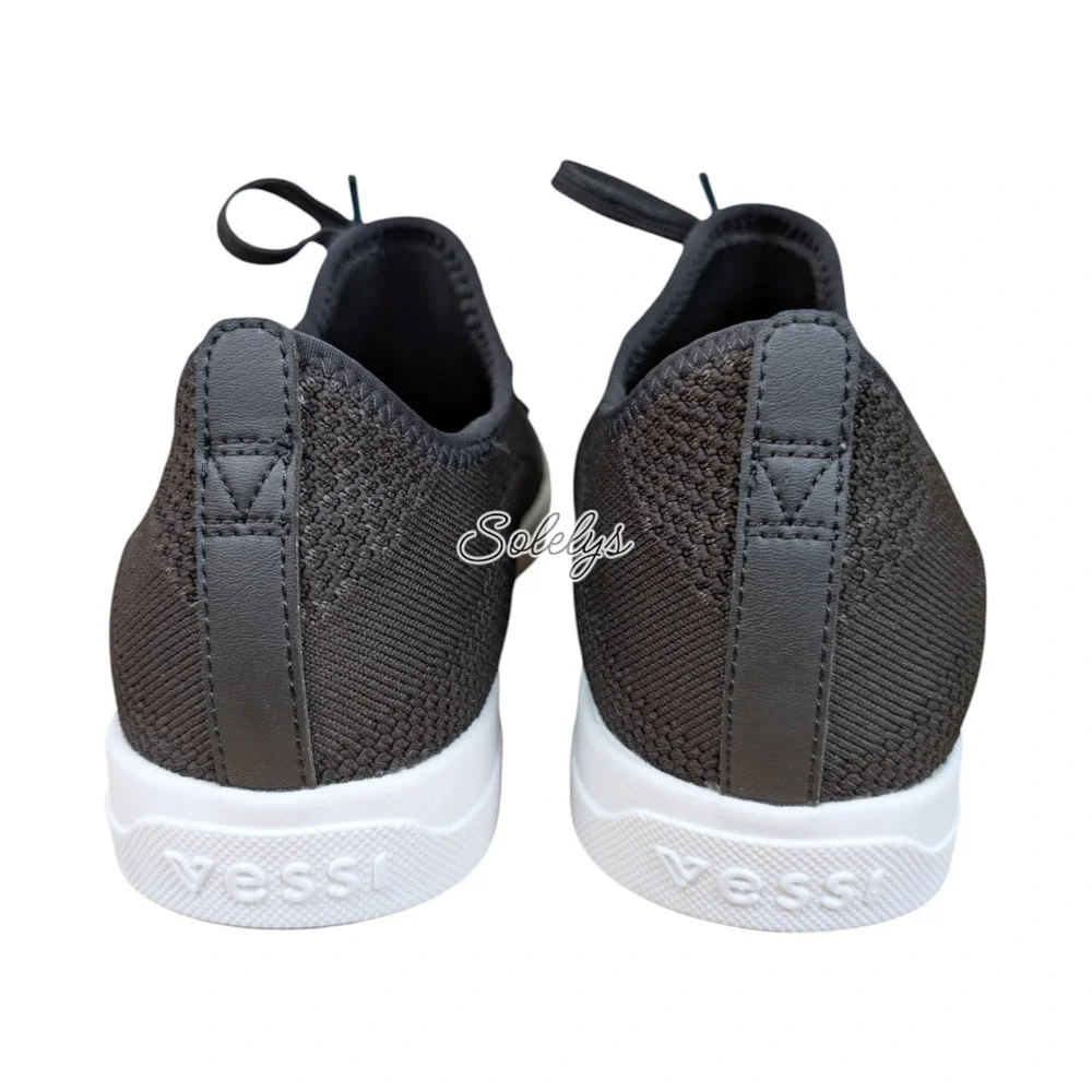 Vessi Weekend Womens 10 Asphalt Black White Waterproof Dyma-Tex Knit Sneaker